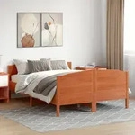 Massivholzbett Ohne Matratze Wachsbraun 140x190 Cm Kiefernholz Vidaxl