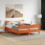 Massivholzbett Ohne Matratze Wachsbraun 150x200 Cm Kiefernholz Vidaxl