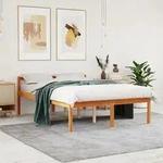 Seniorenbett Wachsbraun 135x190 Cm Massivholz Kiefer Vidaxl