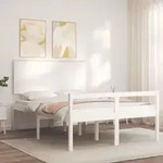 Seniorenbett Mit Kopfteil 140x200 Cm Wei&szlig; Massivholz Vidaxl
