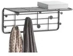Zeller - Wandgarderobe, Metall, Schwarz, Ca. 51,4 X 24 X 21 Cm