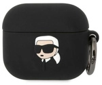 Karl Lagerfeld Kla3runikk Airpods 3 H&uuml;lle Schwarz/schwarz Silikon Karl Kopf 3d