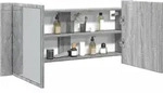 Led-spiegelschrank Grau Sonoma 100x12x45 Cm - Vidaxl