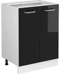 Stehender K&uuml;chenschrank R-line, Schwarz Hochglanz, 60 Cm Ohne Arbeitsplatte Vicco