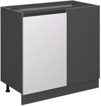 Eckunterschrank R-line, Wei&szlig;, 86 Cm J-shape, Ohne Arbeitsplatte Vicco