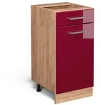 Vicco - K&uuml;chenunterschrank R-line, Bordeaux Hochglanz, 40 Cm Ohne Arbeitsplatte