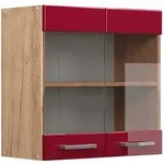 Vicco - K&uuml;chenglasschrank R-line, Bordeaux Hochglanz, 60 Cm