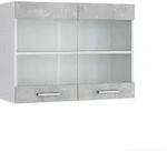 Vicco - K&uuml;chenglasschrank R-line, Beton, 80 Cm