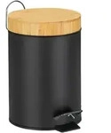 Relaxdays M&uuml;lleimer Bad, 3 L, Kosmetikeimer Absenkautomatik, Bambusdeckel,