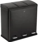Helit - Tretabfallsammler "the Separator" 3x 20l Dxh592mm Stahlbl.schwarz