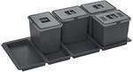 Abfallsammler Metropolis 15+15+15+15l Mit Deckel Abfallsystem F&uuml;r Korpusbreite 120