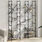 Vidaxl - B&uuml;cherregal Grau Sonoma 127,5x28,5x172,5 Cm Holzwerkstoff