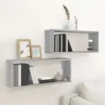 W&uuml;rfelregale 2 Stk. Grau Sonoma 60x15x23 Cm Holzwerkstoff Vidaxl