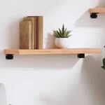 Wandregal Hellbraun 60x20x4 Cm Massivholz Eiche Behandelt Vidaxl