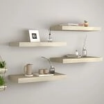 Schwebende Wandregale 4 Stk. Eichefarben 60x23,5x3,8cm Mdf Vidaxl