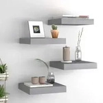 Schweberegale 4 Stk. Grau 23x23,5x3,8 Cm Mdf Vidaxl