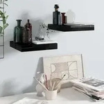 Schweberegale 2 Stk. Hochglanz-schwarz 23x23,5x3,8 Cm Mdf Vidaxl