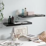 Schweberegale 2 Stk. Hochglanz-schwarz 60x23,5x3,8 Cm Mdf - Vidaxl