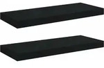 Schweberegale 2 Stk. Schwarz 60x23,5x3,8cm Mdf Vidaxl