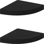 Eck-schweberegale 2 Stk. Schwarz 25x25x3,8 Cm Mdf Vidaxl