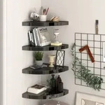Eck-schweberegale 4 Stk. Hochglanz-schwarz 35x35x3,8 Cm Mdf - Vidaxl
