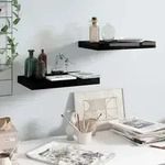 Vidaxl Floating Wall Shelves 2 Pcs High Gloss Black 40x23x3,8 Cm Mdf