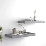 Schweberegale 2 Stk. Grau 50x23x3,8 Cm Mdf Vidaxl