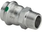 Viega Sanpress Inox &Uuml;bergangsst&uuml;ck 436506 22mmxr 1, Stahl Nichtrostend, Mehrkant,