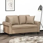 2-sitzer-sofa Mit Zierkissen Cappuccino-braun 120 Cm Kunstleder Vidaxl
