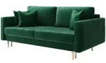 Selsey Valico - Schlafcouch, Mit Goldene F&uuml;&szlig;e, Fur 3 Personen, 230 Cm (gr&uuml;n