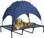 Erh&ouml;htes Hundebett Mit Baldachin, Haustierbett, Hundeliege Outdoor Mit Dach,