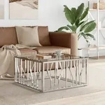 Couchtisch 80x80x40 Cm Edelstahl Und Glas Vidaxl