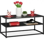 Couchtisch, Eckig & Niedrig, Mit Ablage, Mdf & Metall, Moderner Wohnzimmertisch, Hbt