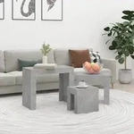 Satztische 3-tlg. Betongrau Holzwerkstoff Vidaxl