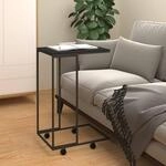 Vidaxl - Beistelltisch Mit Rollen Schwarz 40x30x63,5 Cm Holzwerkstoff