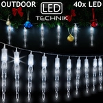 Led Lichterkette Eiszapfen Eisregen Innen Au&szlig;en Weihnachtsbeleuchtung 10 Eiszapfen X