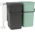 Brabantia - Abfallsammler Einbau Unterschrank Sort & Go 2 Abfalleimer Je 16 Liter