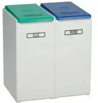 Wertstoffsammler 3x40l H570xb760xt405mm Lichtgrau Station&auml;r Var
