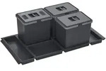 Abfallsammler Metropolis 15+15+15l Mit Deckel Abfallsystem F&uuml;r Korpusbreite...