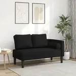 Chaiselongue Mit Kissen Schwarz Stoff - Vidaxl