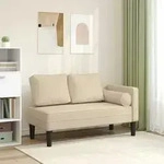 Chaiselongue Mit Kissen Creme Stoff - Vidaxl