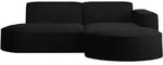 Ecksofa, Sofa L Form, Couch L Form Modena L Studio Stoff Neve Schwarz Rechts