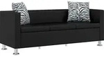 Sofa 3-sitzer Kunstleder Schwarz - Vidaxl