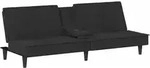 Schlafsofa Mit Getr&auml;nkehaltern Schwarz Samt - Vidaxl