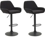 2er Set Barhocker Braga Stoff Schwarz Schwarz