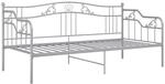Schlafsofa Bettgestell Grau Metall 90x200 Cm Vidaxl