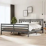 Massivholzbett Grau 200x200 Cm Vidaxl