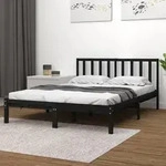 Massivholzbett Schwarz Kiefer 200x200 Cm Vidaxl