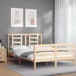 Massivholzbett Mit Kopfteil 140x190 Cm Vidaxl