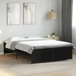 Bettgestell Schwarz 135x190 Cm Holzwerkstoff Und Metall Vidaxl